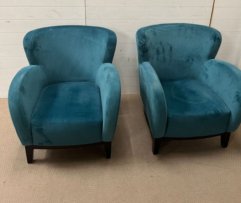 Two teal tub chairs - Image 3 of 4