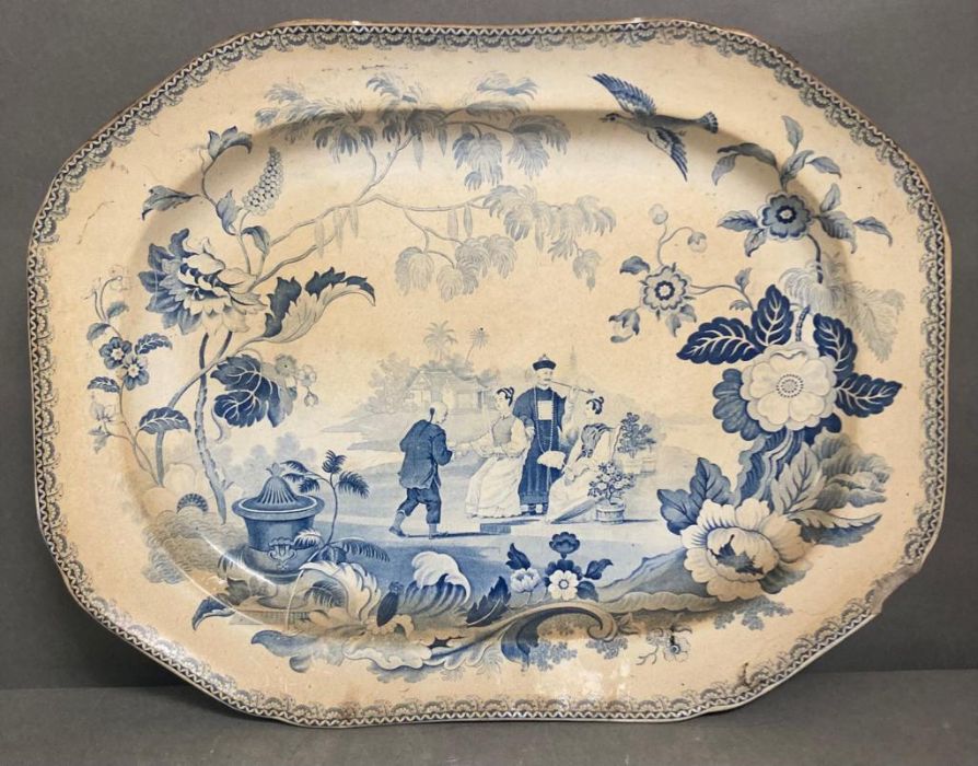 A large Chinese ironstone platter (56cm x 43cm)