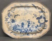 A large Chinese ironstone platter (56cm x 43cm)