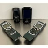 Four classic mobile phones, Sony Ericsson, XDA, Nokia