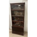 An oak Globe Wernicke bookcase with seven glazed sections