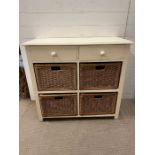 A side cabinet with two drawers and four deep baskets (H87cm W94cm D42cm)