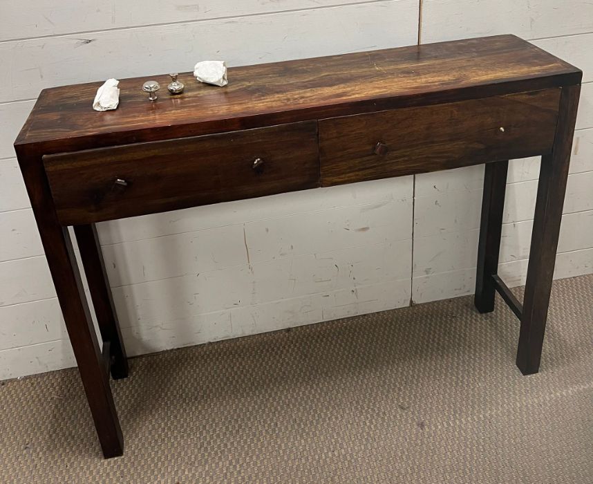 A hardwood small side console AF (H77cm W100ccm D26cm) - Image 3 of 4