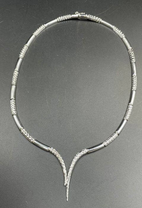 A 9ct white gold necklace (Approximate full weight 18.8g) - Image 2 of 4