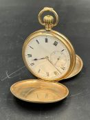 A 9ct gold pocket watch, full hunter (Total weight approximately 94g)