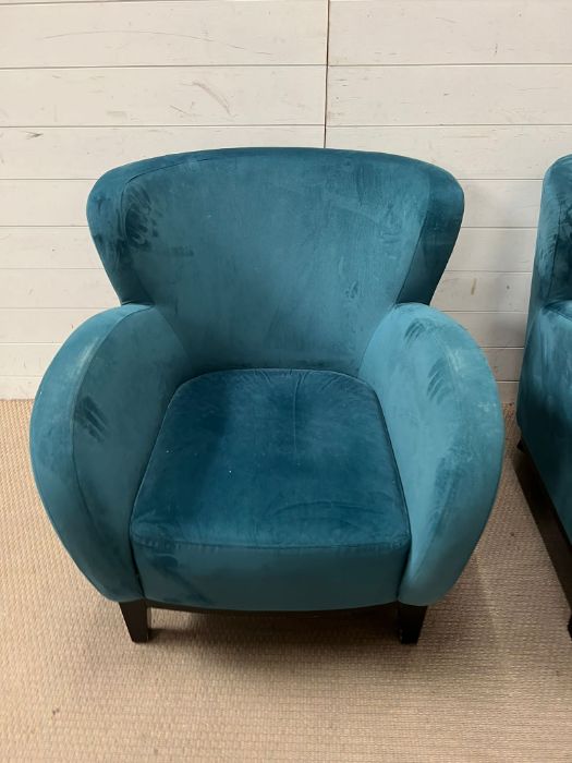 Two teal tub chairs - Image 2 of 4