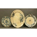 Three ironstone plates with a Chinese theme