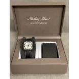 Mathey Tissot dual quartz square black and silver dial