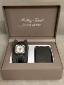 Mathey Tissot dual quartz square black and silver dial