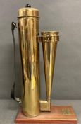 An English brass foghorn mounted as a trophy