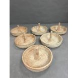 Six Studio Pottery roaster dishes for preparing whole chickens/ guinea fowl or small ducks