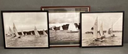 Three Beken & Sons, signed photos Flying Fifteen Racing at Cowes (32cm x 28cm), Black Swan