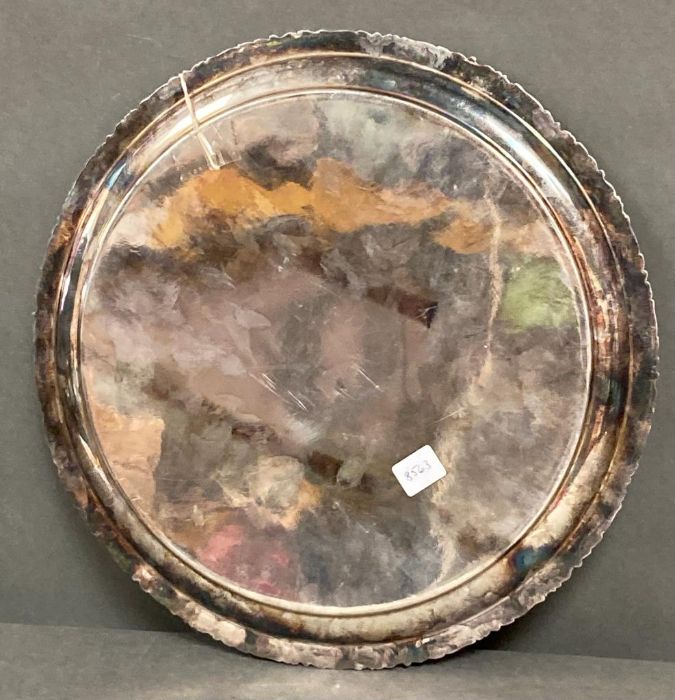 A silver plated tray dated for 1948, 36 cm in diameter - Image 2 of 2