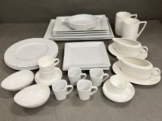 A selection of mixed white china, various makers