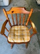 A pine spindle back farmhouse chair