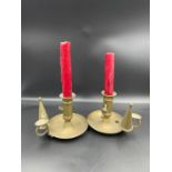 A pair of Antique candlesticks with snuffers