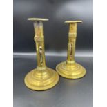 A Pair of 18th Century brass candlesticks