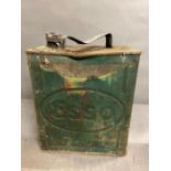 A vintage metal petrol can by Esso