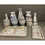 A selection of hand painted Portuguese ceramics