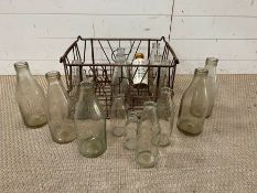 A selection of vintage milk bottles from various dairies, Windsor and Eton, Holport, Clifford