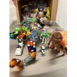 A selection of McDonalds happy meal toys including Toy Story and ET