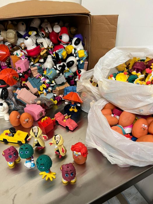 A large selection of McDonalds happy meal soft toys