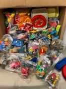 A selection of McDonalds happy meal toys, Snoopy, Pokémon, Alvin and the Chipmunks etc