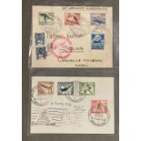 An envelope with 1936 Berlin Olympic stamps and Olmpische Dorf postmark and an envelope flown on the