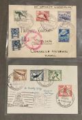 An envelope with 1936 Berlin Olympic stamps and Olmpische Dorf postmark and an envelope flown on the