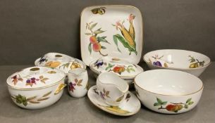 A selection of Royal Worcester Evesham pattern china