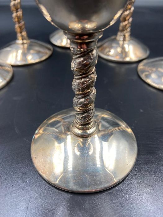 A set of six silver plated goblets - Image 3 of 3