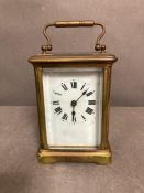 A French enamel face carriage clock