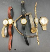 A selection of seven vintage watches to include Rotary, Ingersoll, Timex etc.