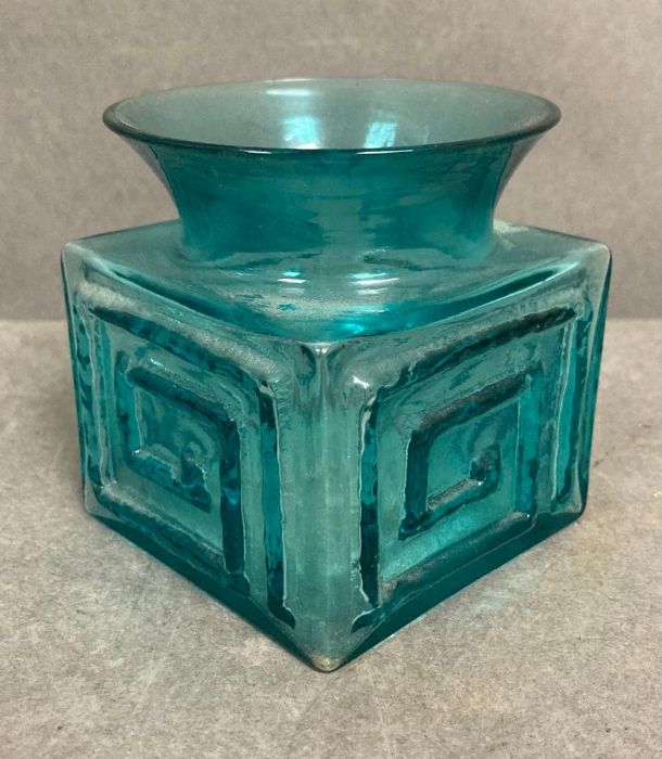 A Mid Century Kingfisher blue vase