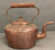 A Victorian cooper tea kettle