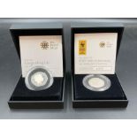 Two silver 50p Piedfort silver proof coins, WWF 50th Anniversary and Girlguiding UK 2010