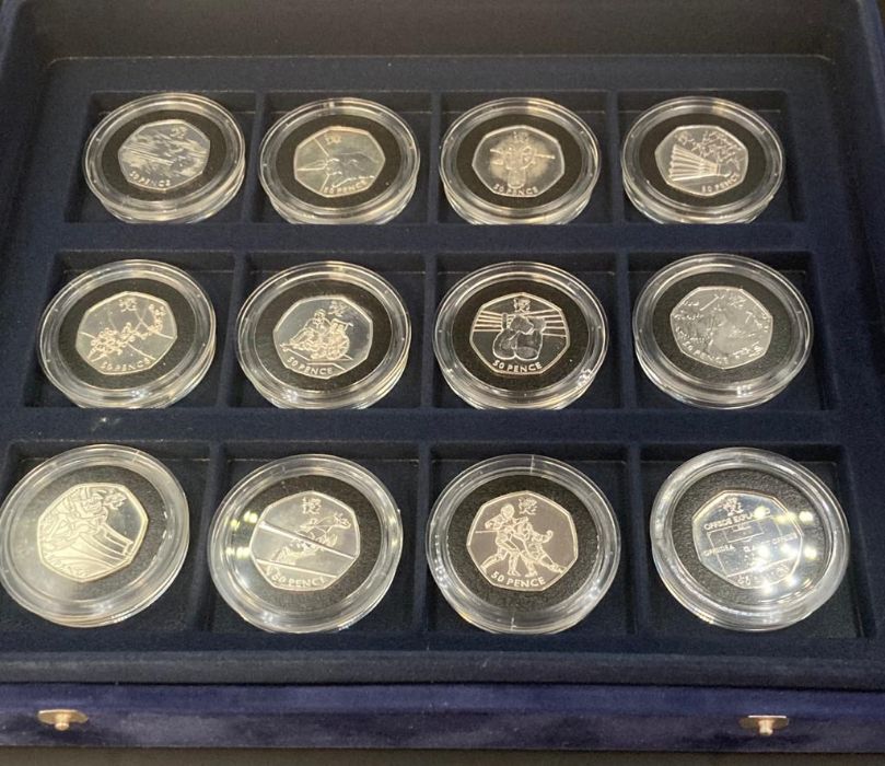 The Westminster Mint Silver proof 50p complete set for the 2012 Olympics