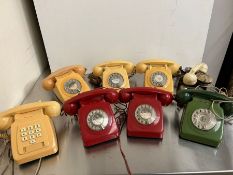 A selection of vintage Bakelite dial telephone