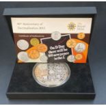 The Royal Mint 40th Anniversary of Decimalisation 2011 silver coin, 155.1g No 176.