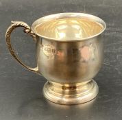 A silver Christening cup, hallmarked for Birmingham 1961,makers mark Barker Brothers Silver Ltd