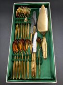 WMF Atlanta Kaffeegarnitur schwerver goldet dessert cutlery set.