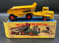 A boxed Matchbox KW Dart Dump Truck