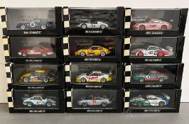 Twelve boxed Porsche Rally cars by Minichamps, Daytona, Le Mans etc