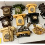 A selection of nine vintage phones