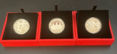 Three Countdown To Tokyo 1oz .999 Fine Silver Commemorative Coins From The Singapore Mint