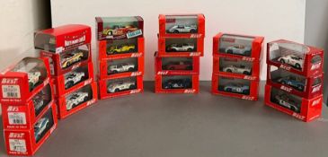 Twenty mostly Model Best diecast Touring/Racing cars