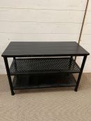 A metal bench seat with shelf under (H53cm W80cm D36cm)