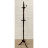 Four hook coat stand on tri legs