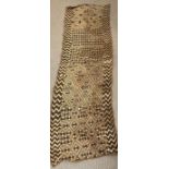 Vintage Kuba tribal textile cloth wall hanging with geometric design 194 cm x 57cm