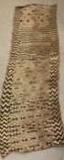 Vintage Kuba tribal textile cloth wall hanging with geometric design 194 cm x 57cm